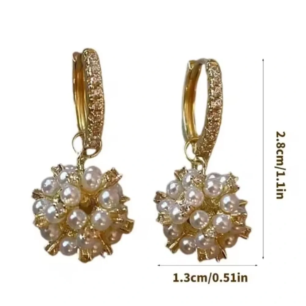 Anthropologie Gold Pearl Drop Earrings